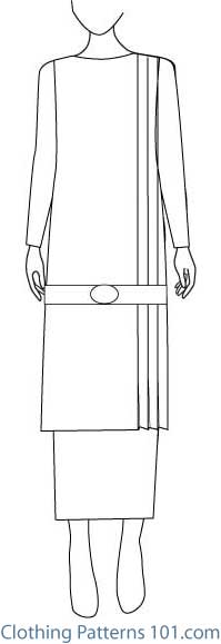 1920-s side-pleated dress for inspiration