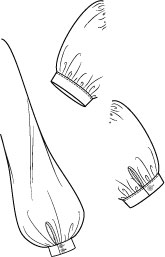 sketches of 3 sleeves with small banded cuffs