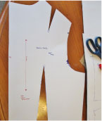 back bodice block pattern transferred to cardstock 