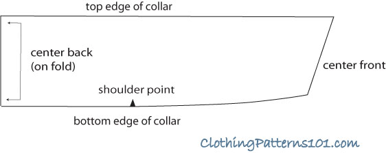 sketch of final pattern for convertible collar sketch of final pattern for convertible collar