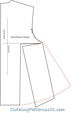 sketch or back top pattern with exteme flare