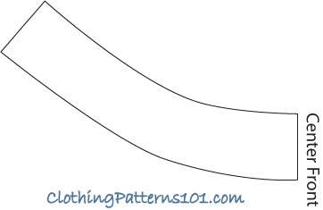 sketch of finished waist facing pattern