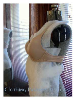 padding the body form sewing body form