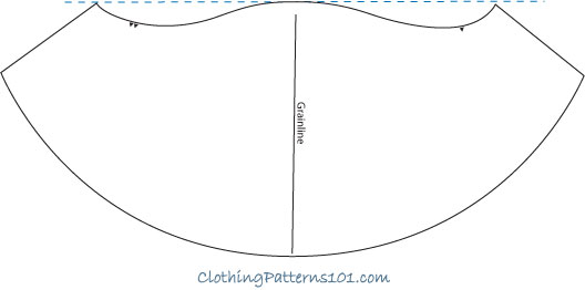 sketch of flutter slevve pattern