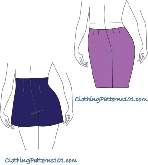 sketch of women wearing high or low waisted pants