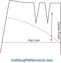 sketch of step 1 in drafting single point waist yoke